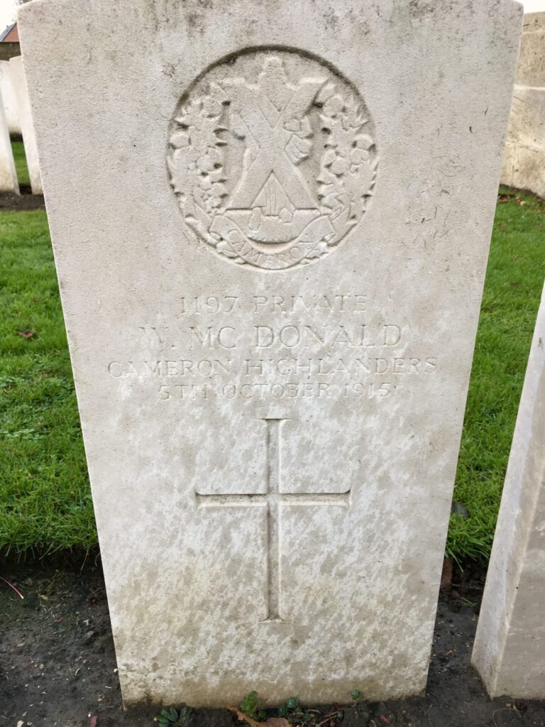 William Macdonald - Chocques Military Cemetery