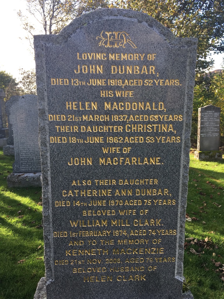 John Dunbar - Kingussie Parish Churchyard