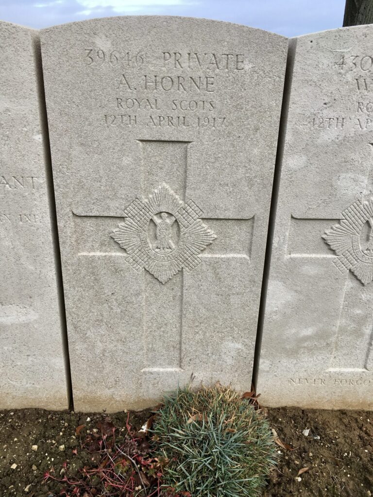 Andrew Horne - Brown’s Copse Cemetery, Roeux - I.C.27