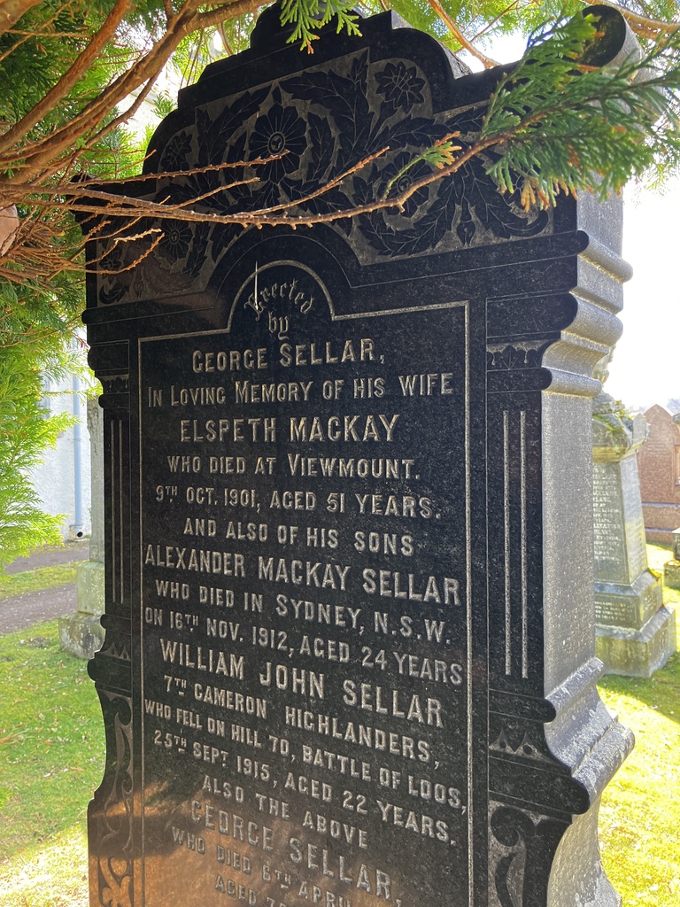 Sellar Family Grave - Kingussie Parish Churchyard