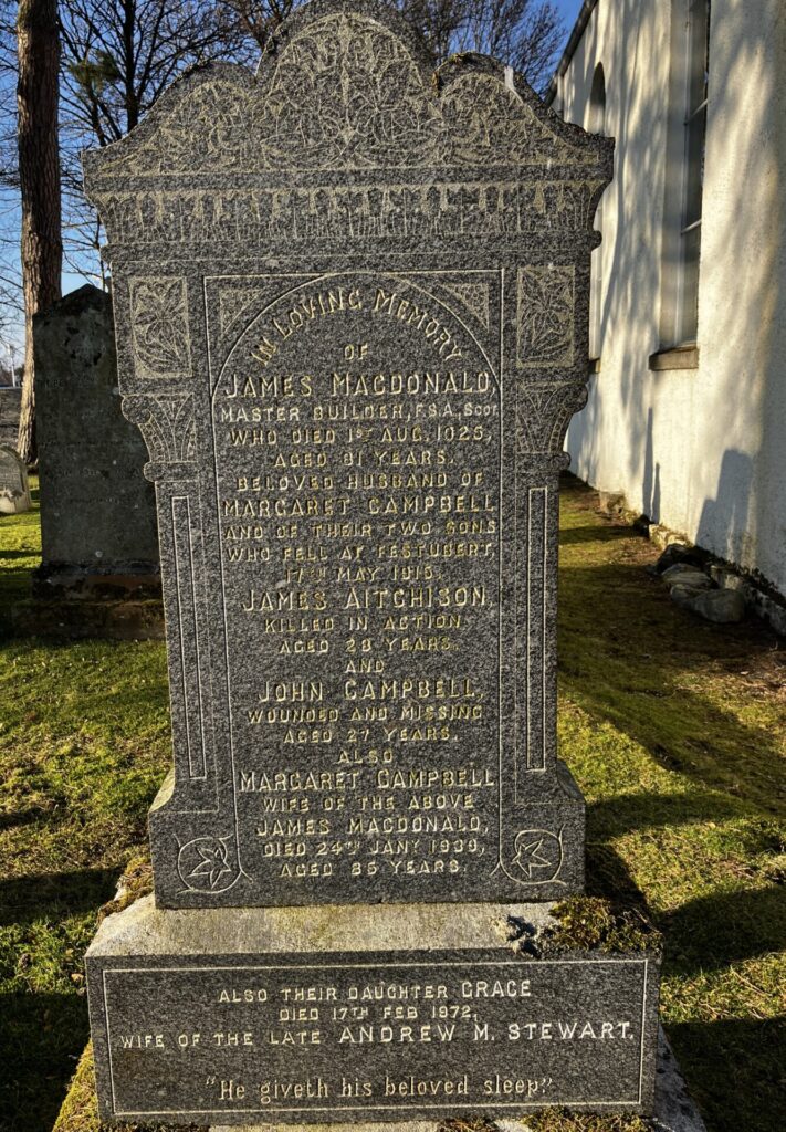 James & John MacDonald family gravestone, Kingussie Churchyard