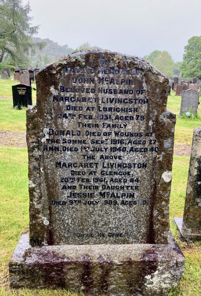 McAlpin family grave - Duror