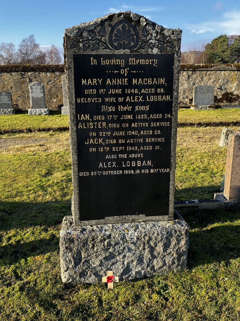 Lobban Family Grave - Kingussie Cemetery