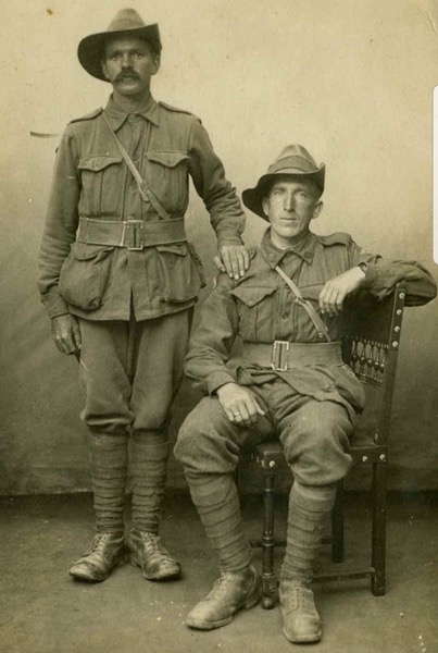 James Budge (standing) - Copyright Virtual War Memorial Australia