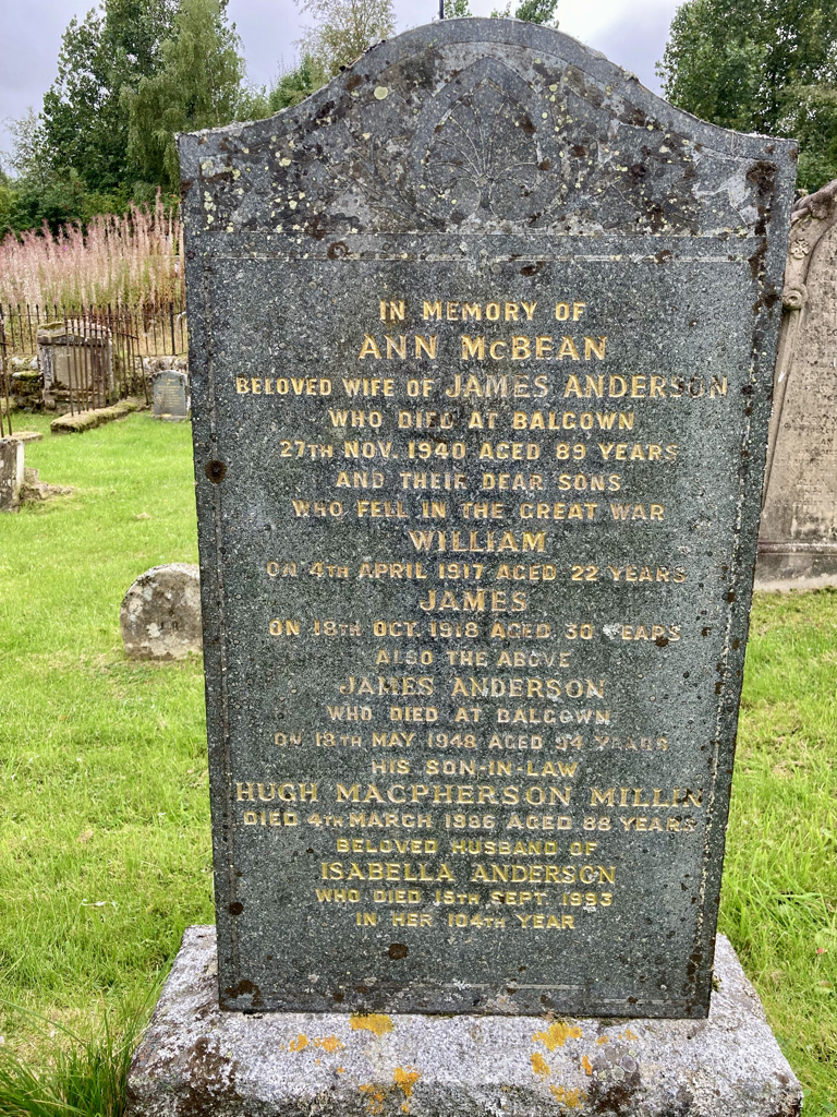 Anderson family grave - Laggan Churchyard