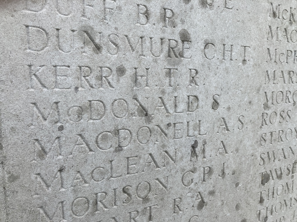 Samuel MacDonald, Loos Memorial