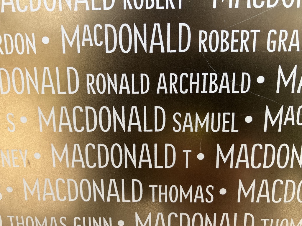 Samuel Macdonald. John Samuel MacDonald, Ring of Remembrance, Notre Dame de Lorette