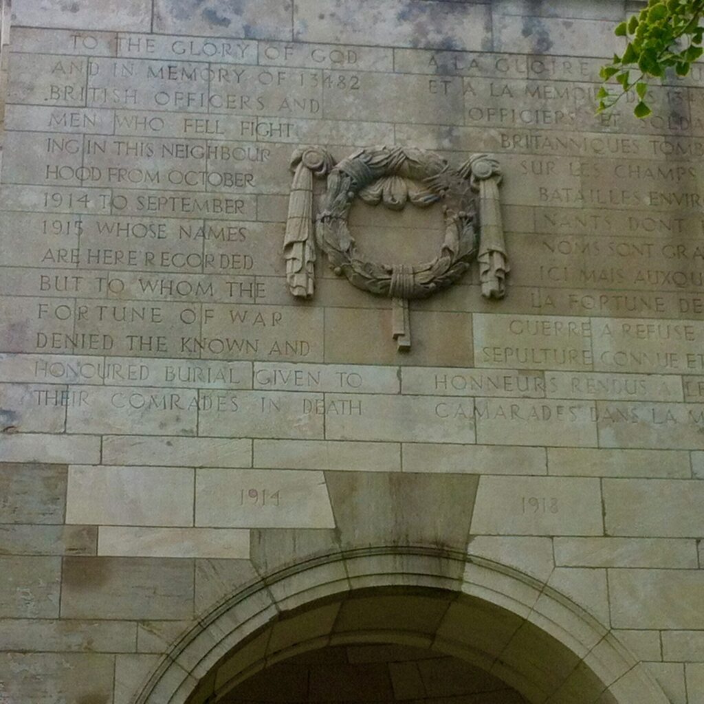 Le Touret Memorial - inscription