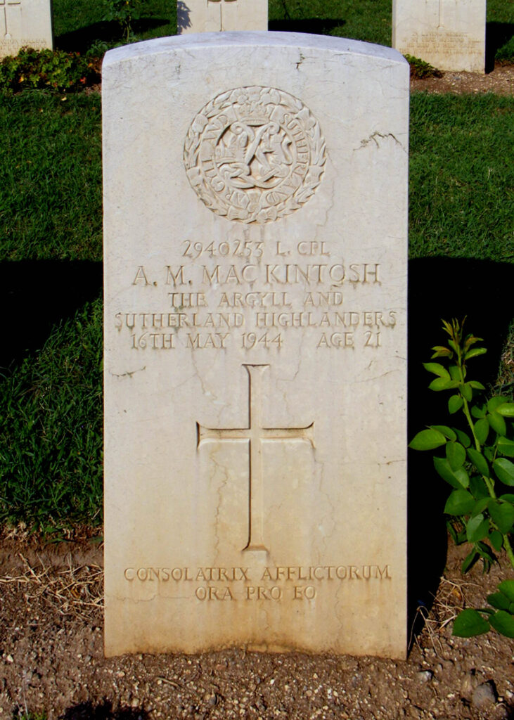 Angus MacKintosh Cassino War Cemetery -Copyright The War Graves Photographic Project