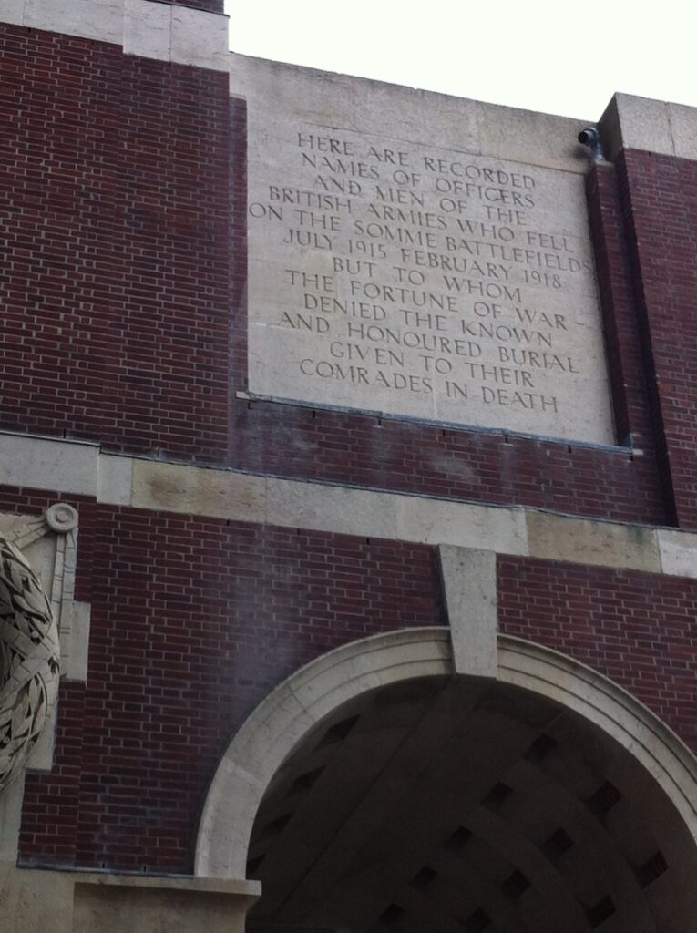 Thiepval Memorial - inscription