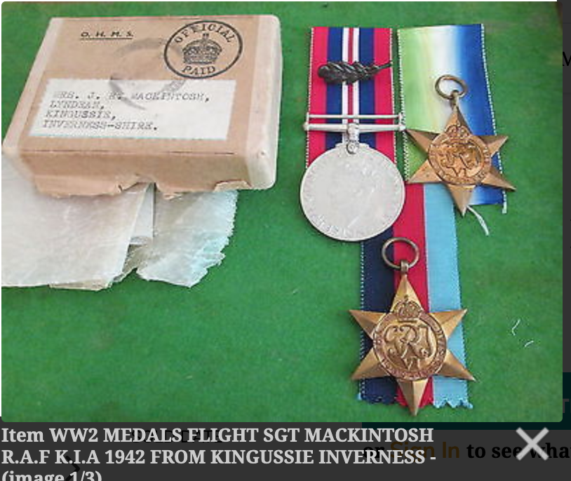 Medals of Wm. H MacKintosh