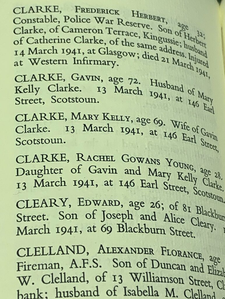 F Clarke - Ciivilan War Dead Roll of Honour - Westminster Abbey